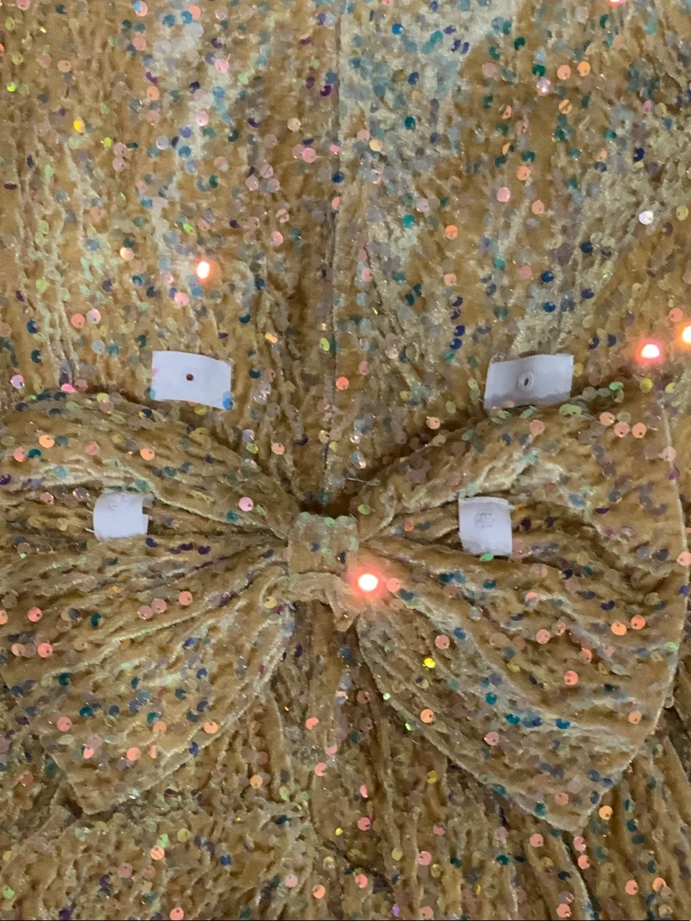 Mia Belle Girls Sparkley Gold Sequin Girls' Padgeant Dress